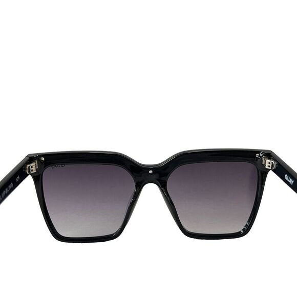 Quay Australia Level Up Bling Square Oversized Sunglasses Black Smoke 51MM - Picture 5 of 9